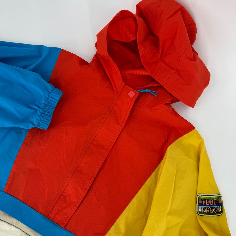 Teddy‎ Fresh Colorblock Anorak Jacket Hoodie Small Pullover Streetwear